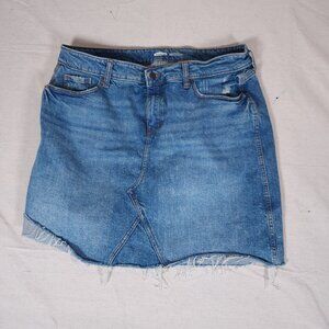 Old Navy Denim Skirt Womens 18 Plus High Rise Secret-Slim Pockets Blue Distress